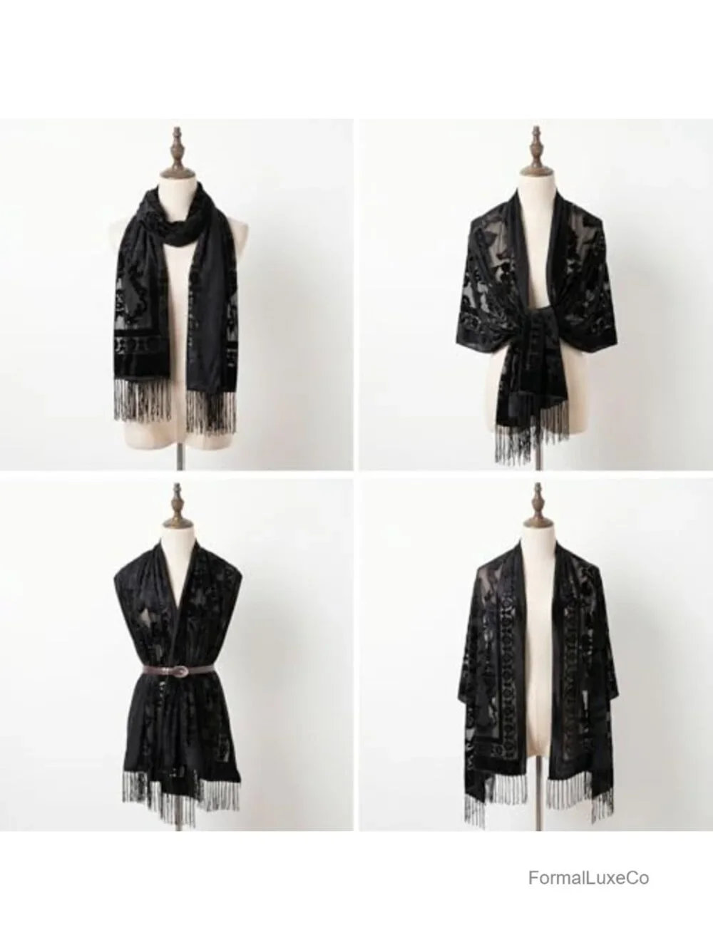 Elegant Velvet Shawl and Wrap for Evening Dresses Wedding Sheer Scarf